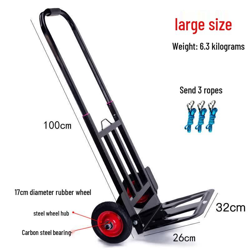 Foldable Portable Hand Cart with 17cm Solid Wheels