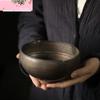 600ml Handmade Thin Tire Tea Wash Bowl Japanese Iron Glaze Jianshui Writing-brush Washer Chaxi Matcha Tea Accessories Decoration