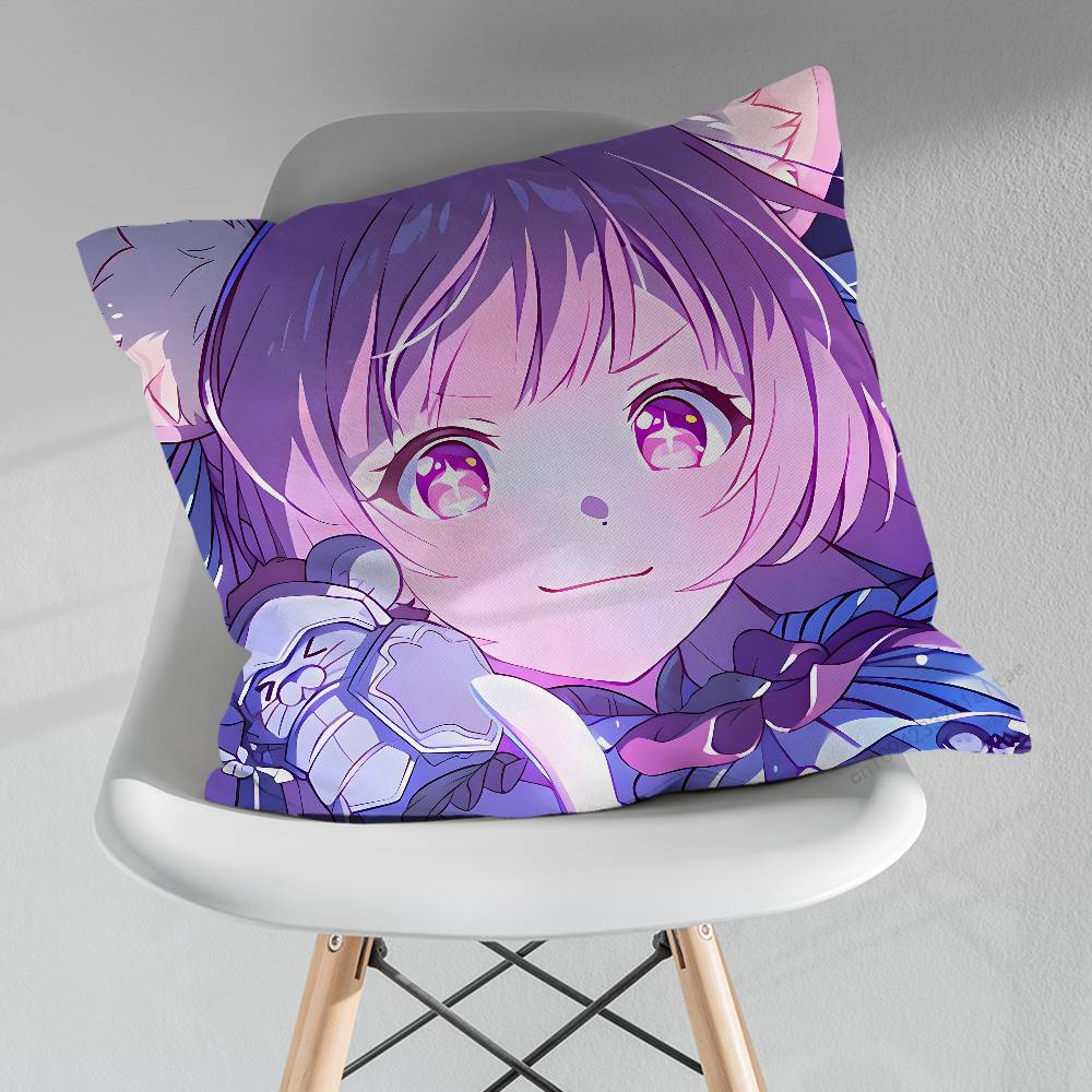 Anime Project Game SSEKAI Various Sizes Square Pillow Case For Car Home Bedchamber Decor Birthday Gift