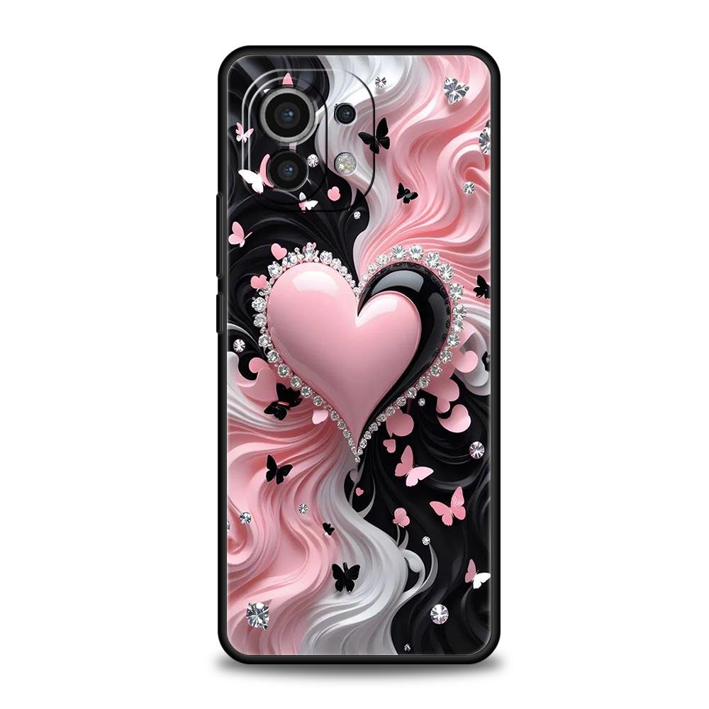 Colored Love Heart Printed Phone Case Cover for Xiaomi Mi 17 15 14 13 12 11 Ultra 15T 14T 13T 12T 11T Pro Lite 5G Soft TPU Shell