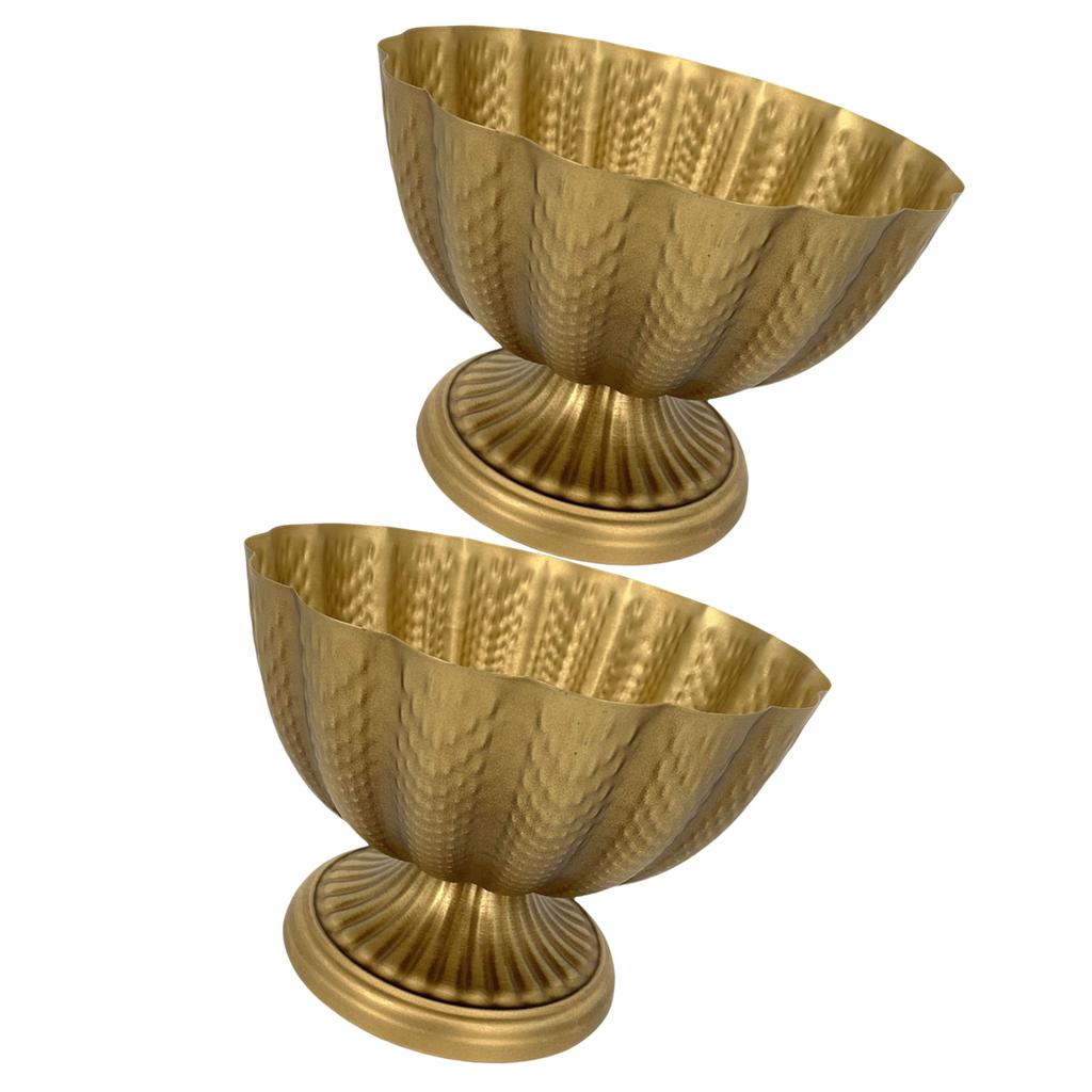 Elegant Iron Compote Bowl Vases Set of 2 Vintage Designs Accessory for Wedding Centerpieces And Home Decoration