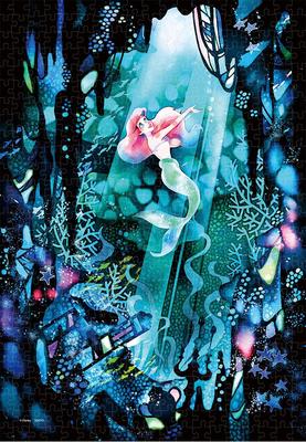 Tenyo in Stained Art Gyutto Serie Puzzle Disney Die kleine a Wunderbar Enthält Servicekarte (Tenyo) [Hergestellt in Japan] 500 Teile Meerjungfrau Es ist
