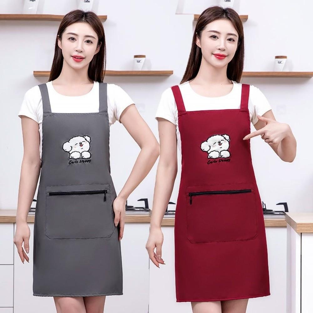 Anti-fouling Chef Apron Large Pockets Kitchen Cooking Smock Fashion Cooking Apron  for Kitchen