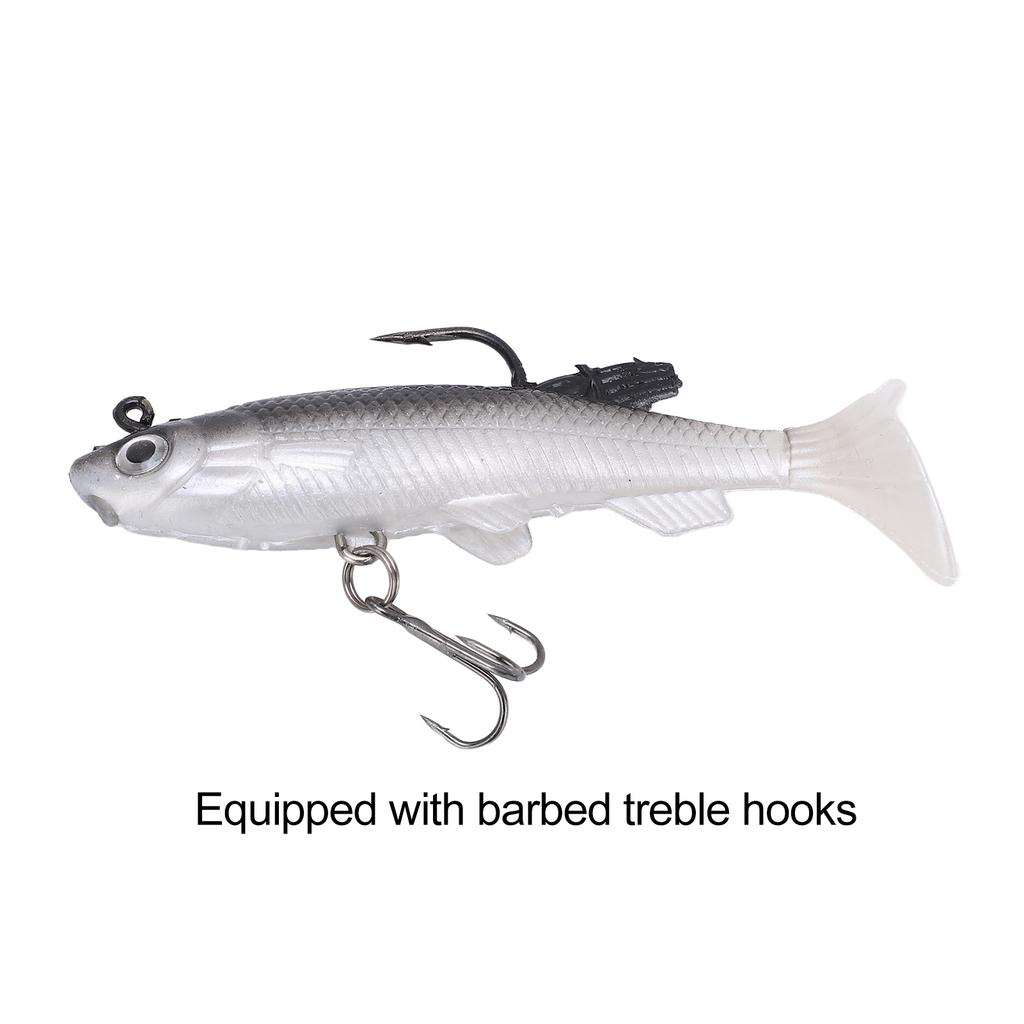 5pcs Soft Body Sinking Swimbait T Tail Soft PVC Bass Lure Trout Bait for Saltwater Freshwater Fishing