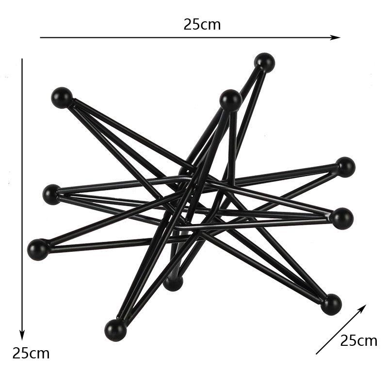 Wrought Iron Dot Line Ball Accessories Items Home Livingroom Table Metal Statue Decoration Study Office Desk Sculpture Ornaments