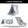 10pk 40x40mm Aluminium Angle Connectors - 90° Mounting for Profiles