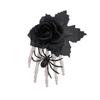 Halloween Black Rose Skull Claw Hair Clip With Spider For Costume Accessories