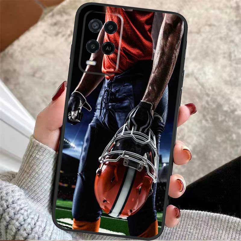 American Football Sport Case For Oppo A38 A74 A94 A54 A18 A58 A78 A98 A80 A60 A40 A96 A76 A16 A15 A17 A57 A77 A5 Pro