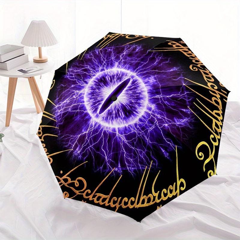 "Eye of Sauron: Lord of the Rings Inspired Fantasy Art Print"Umbrella, Portable 3 Fold Compact Umbrella for Men & Women, Valentine's Day Mot