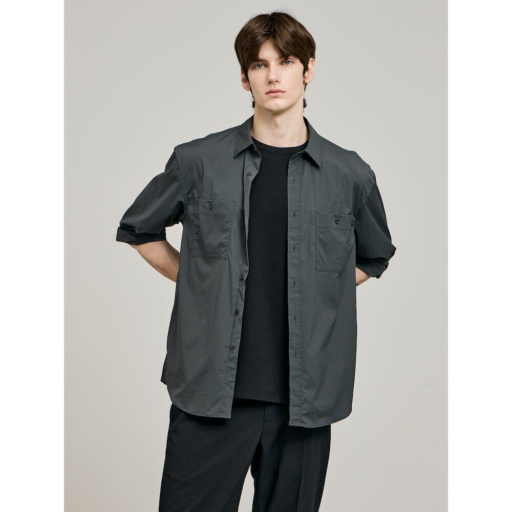 GLXY (GALAXY LIFESTYLE) Glxy [Galaxy Lifestyle][Sammu Clothing] Nylon Stretch Overshirt Ash