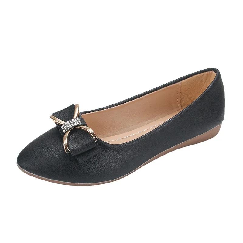 Fashion 2025 Autumn New Versatile Round Toe Shallow Mouth Shoes Small Fragrant Bow Knot Flat Heel Single Shoes for Women