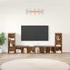 TV Cabinet Set 4 Pcs Reclaimed Wood Look 37 X 35 X 107 Cm Engineered Wood