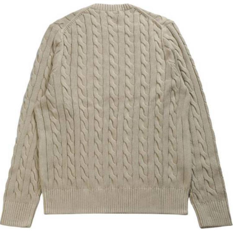 Polo Ralph Lauren Solid Color Crew Neck Knit Sweater Men sweater Beige 710965867-001