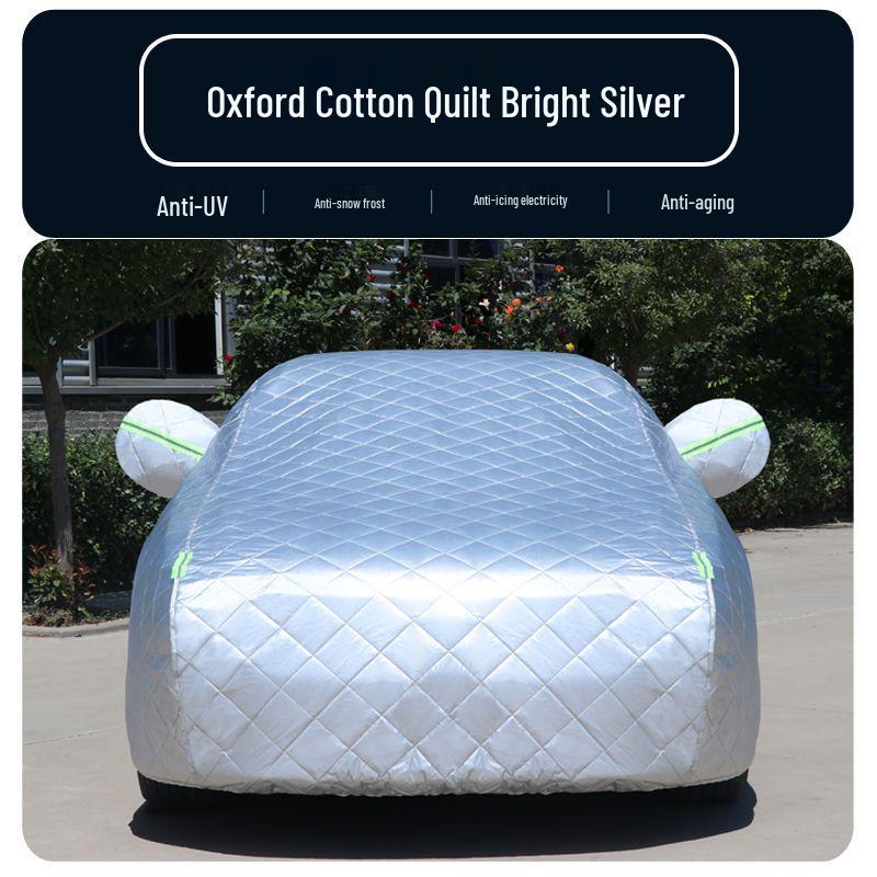 Northeast Winter Cotton Car Cover: Thickened Anti-Freeze, Anti-Smash Protection Silver Super Thick Quilt Hail Protection
