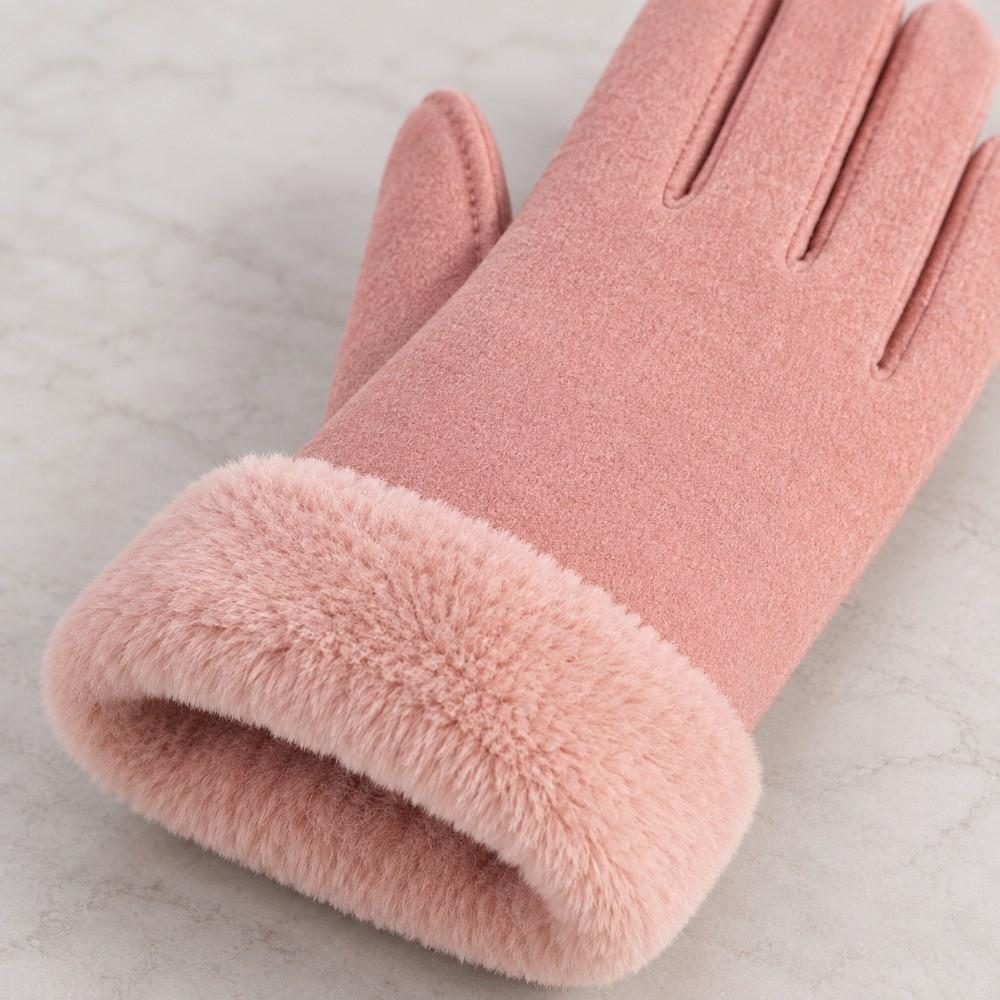 Touchscreen Thermal Gloves Fuzzy Cuff Sports Cycling Mittens Comfortable Plush Gloves  Skiing