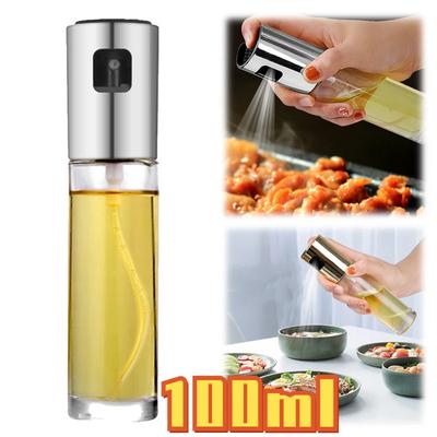100ML Oil Spray Bottle ABS Press Type Kitchen Household Air Fryer Olive Spray Divine Appliance Barbecue Glass Oil Dispenser