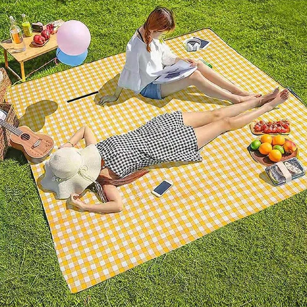 Picnic Blanket Beach Mat Extra 150x200cm Sandproof Waterproof Camping Blanket Portable Travel Outdoor Indoor Family BBQ Grass