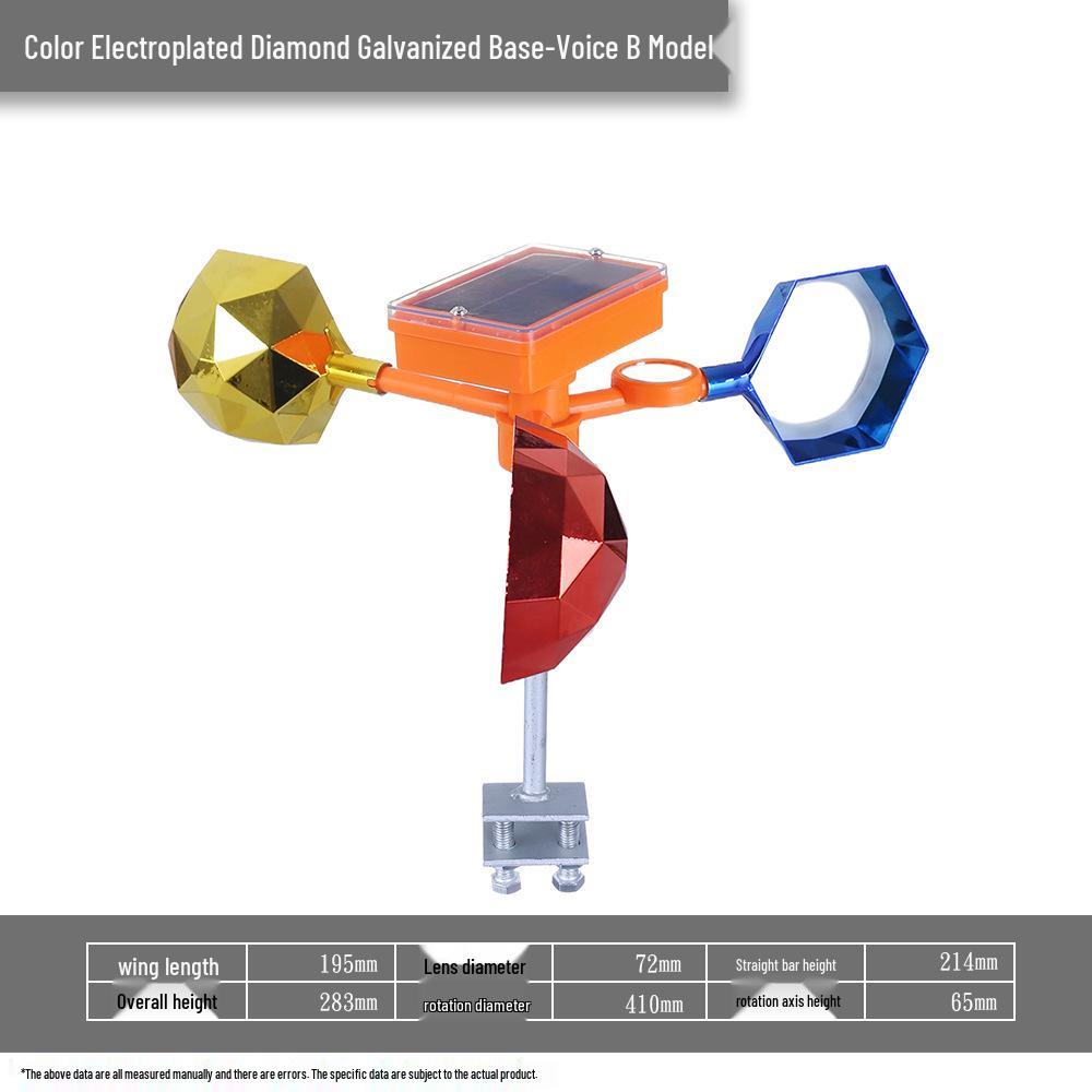 Solar-Powered Reflective Bird Repeller for Orchards, Fish Ponds, and Farmland
