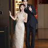Sleeveless National Style New Chinese Long Cheongsam Improved Young 1011 New Women's High-end Engagement Toasting Dress