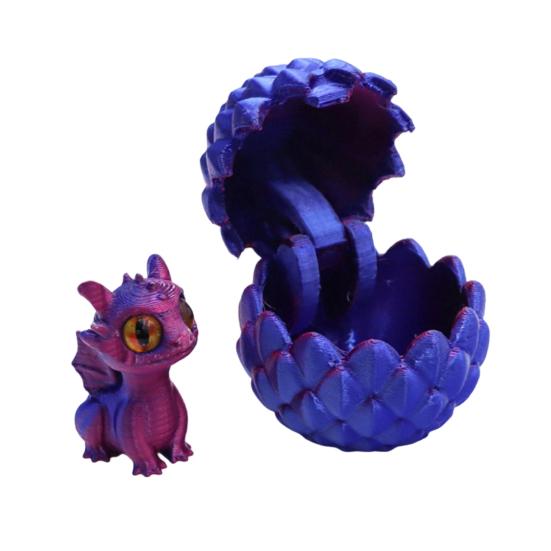 3D Printed Dragon Egg Ornament Mini Dragon Figurine Toy Desktop Dragon Egg with Miniature Dragon Inside Decoration
