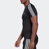adidas Solid Color Stripe Logo Casual Round Neck Short Sleeve Black T-Shirt Men's HD3525