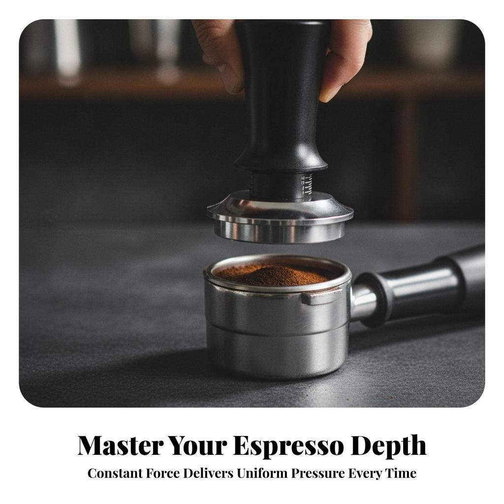 Coffee Tamper with Stainless-Steel Base Premium Espresso Puck Compressor
