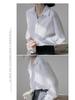 Elegant Loose White Shirt for Women - Spring & Autumn, High-End French Design with a Professional, Slightly Mature Hong Kong Style.