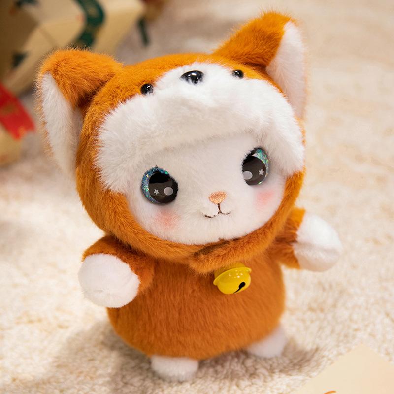 Big Eye Transformation Table Companion Doll Little Panda Giant Panda Plush Toy Monkey Doll Desktop Ornament Children's Gift