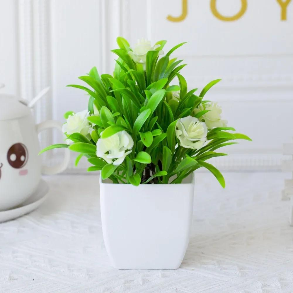 Mini Fake Potted Flowers Bonsai False Plants Artificial Flower Table Decor Simulated Tree Pot Plants Home Garden Decor
