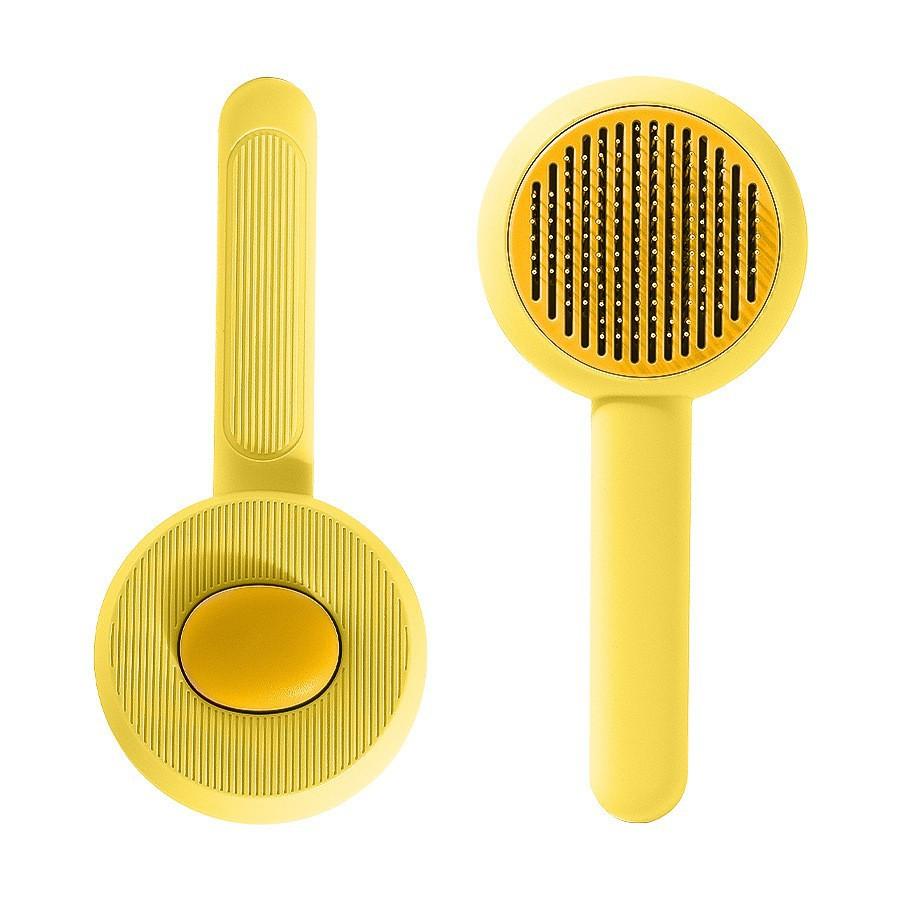 Pet pin comb beauty comb leather naughty button pet self-cleaning comb dog comb dog cat comb pet supplies