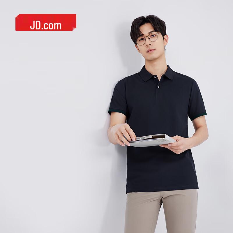 Jingdong JZ Men's Short Sleeve Silk Blend Polo Shirt