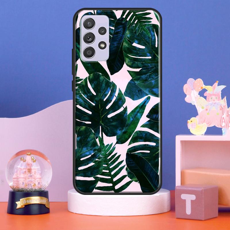 Monstera Flower Tropical Leaves Case For Samsung Galaxy A32 A52 A12 A16 A26 A36 A56 A15 A35 A55 A34 A54 A13 A33 A53 A17 A06