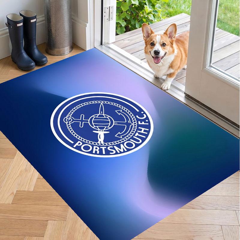 Weicher Teppichboden Portsmouth FC Muster Teppichboden Dekorationsmatte für Heimzimmer Dekoration
