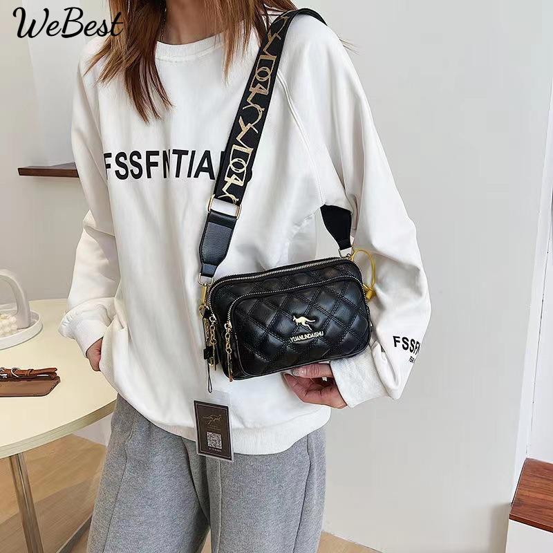 

Small Quilted Shoulder Bag Triple Layer Casual Crossbody Bag