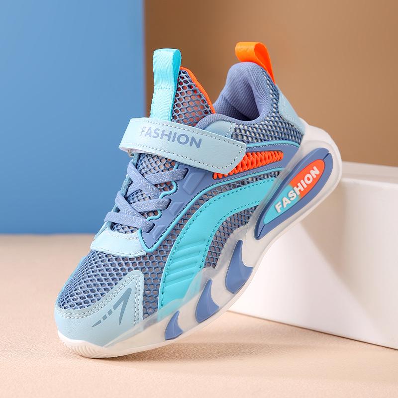 Autumn Non-Slip Breathable Mesh Boys' Sports Shoes with Soft Soles for Big Kids