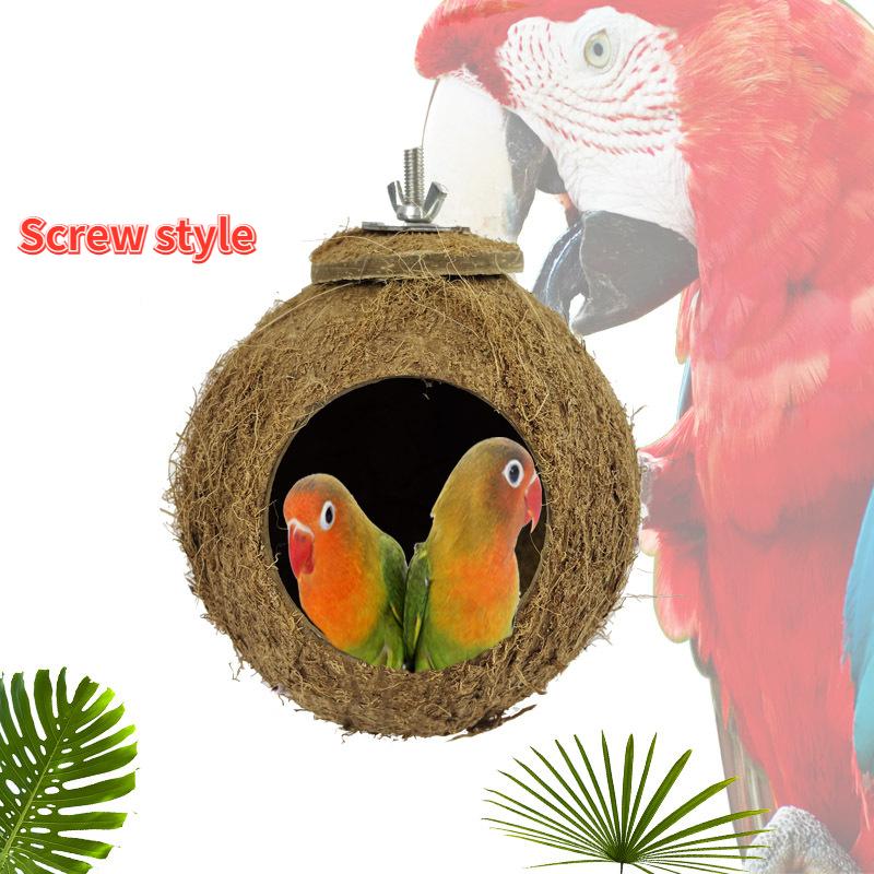 Coconut Bird Nest Parrot Nest Bird Cage Hanging Nest Accessories Parrot Warm Breeding Box