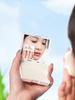 111 Sheets Bamboo Charcoal Oil Absorbing Paper, Portable Oil Control Blotting Paper with Mirror & Powder Puff for Men