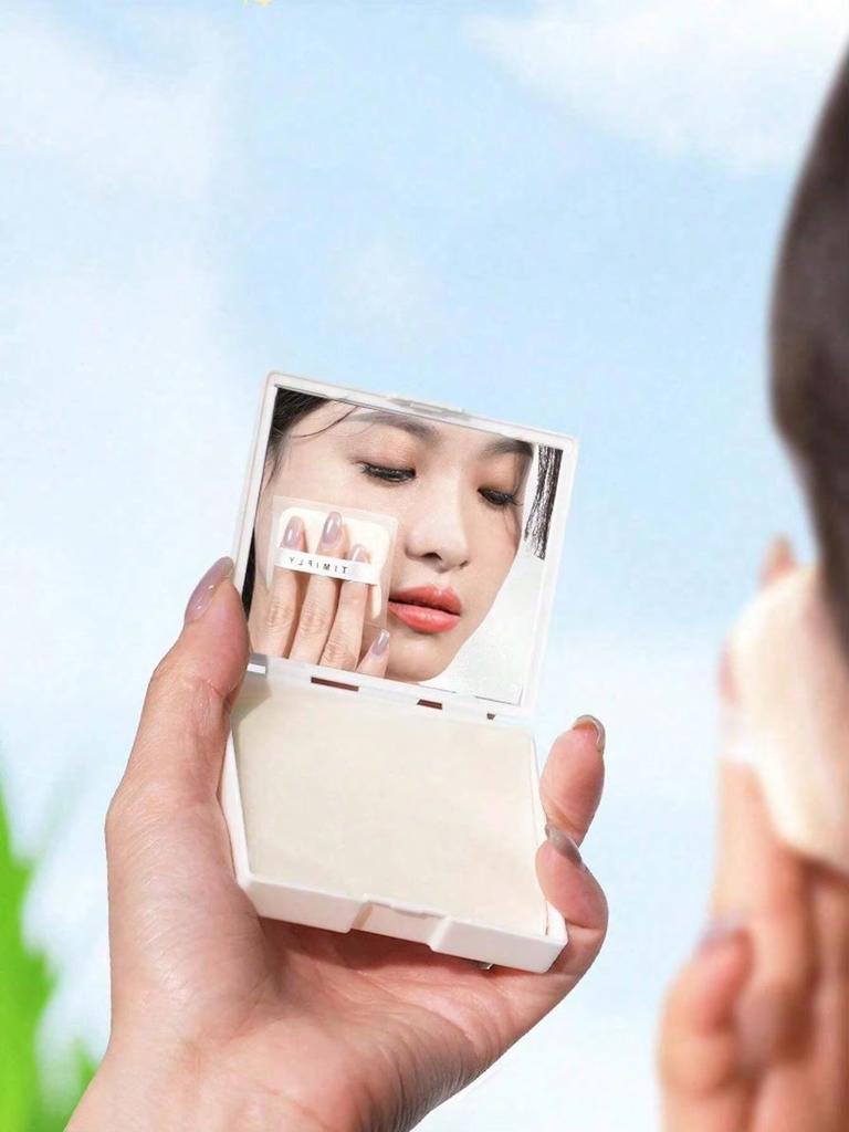 111 Sheets Bamboo Charcoal Oil Absorbing Paper, Portable Oil Control Blotting Paper with Mirror & Powder Puff for Men
