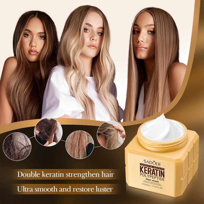Keratin Peptide Softening Hair Mask SADOER Smooth Fluffy Conditioner