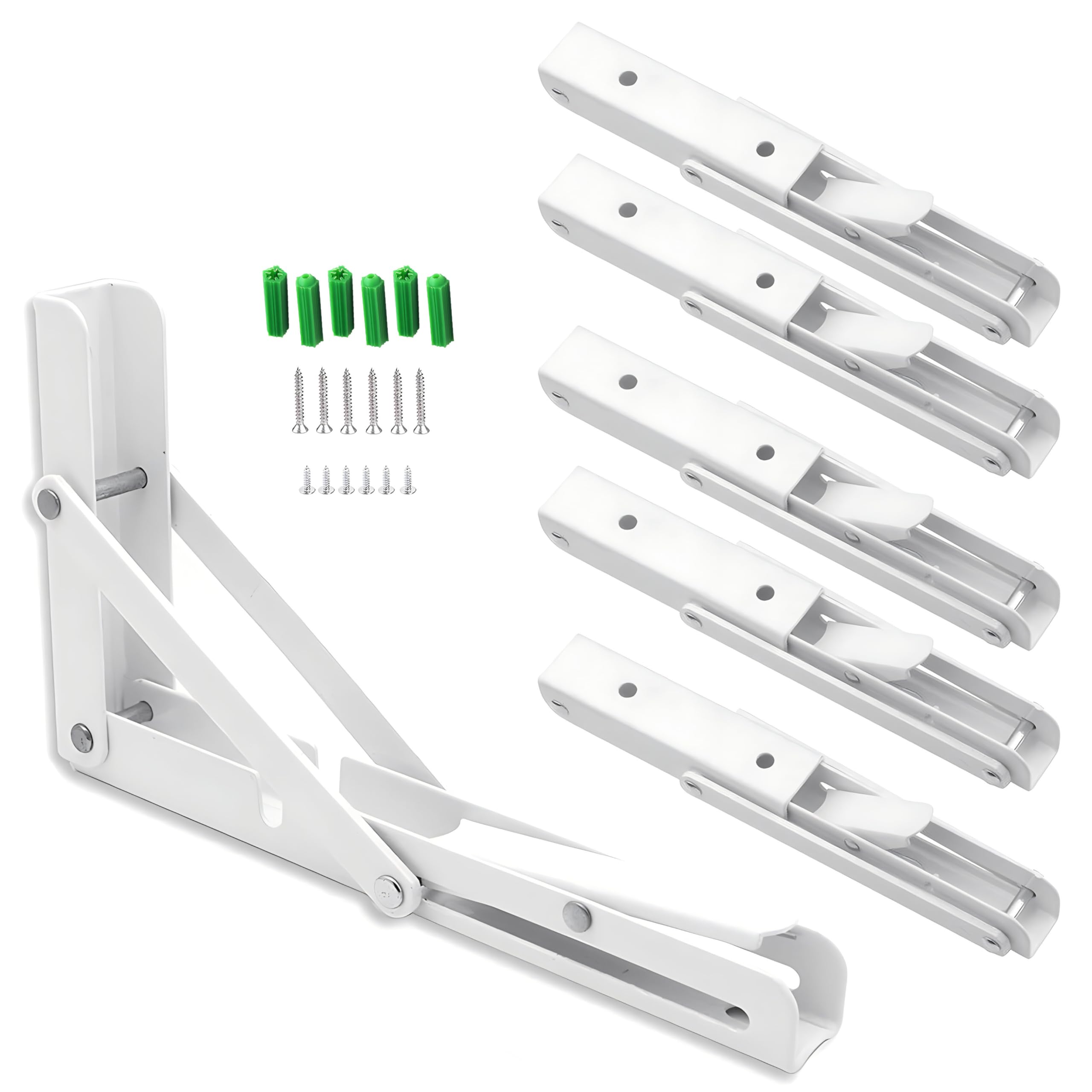 

Kenrui Hardware Shelf Brackets, Folding, 25cm L-shaped Brackets, Folding Table Hinges, Wall-Mounted Tables, Folding Reclining Brackets, Foldable Stora