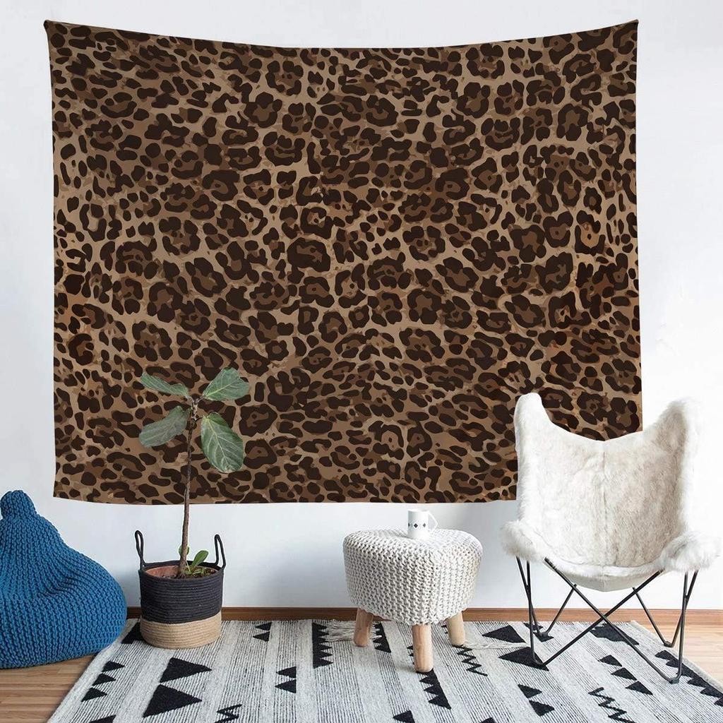 Erosebridal Leopard Print Tapestry Cheetah Decor Wall Hanging Geometric Wall Tapestry African Safari Animal Tapestries Modern Ab