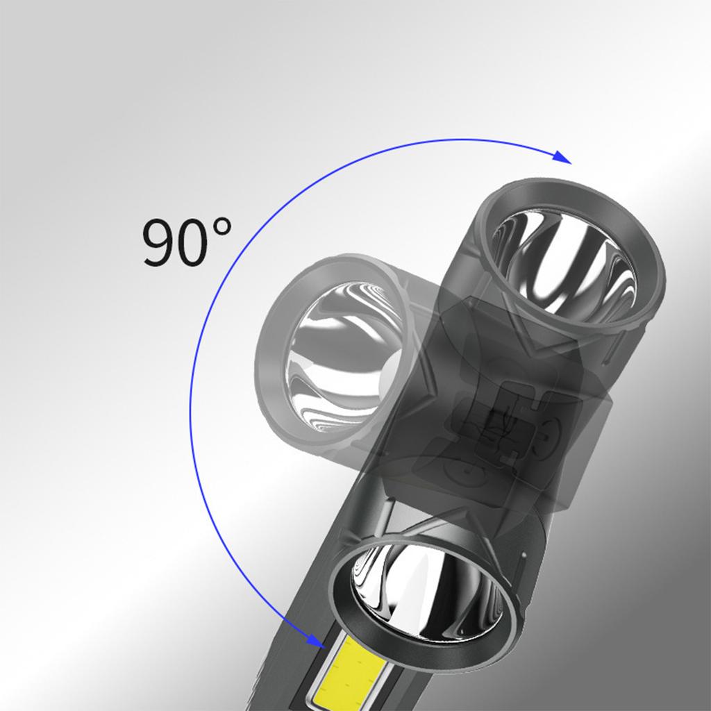 Multifunctional 90 degree corner flashlight work light typeC rechargeable with magnet COB side light flashlight