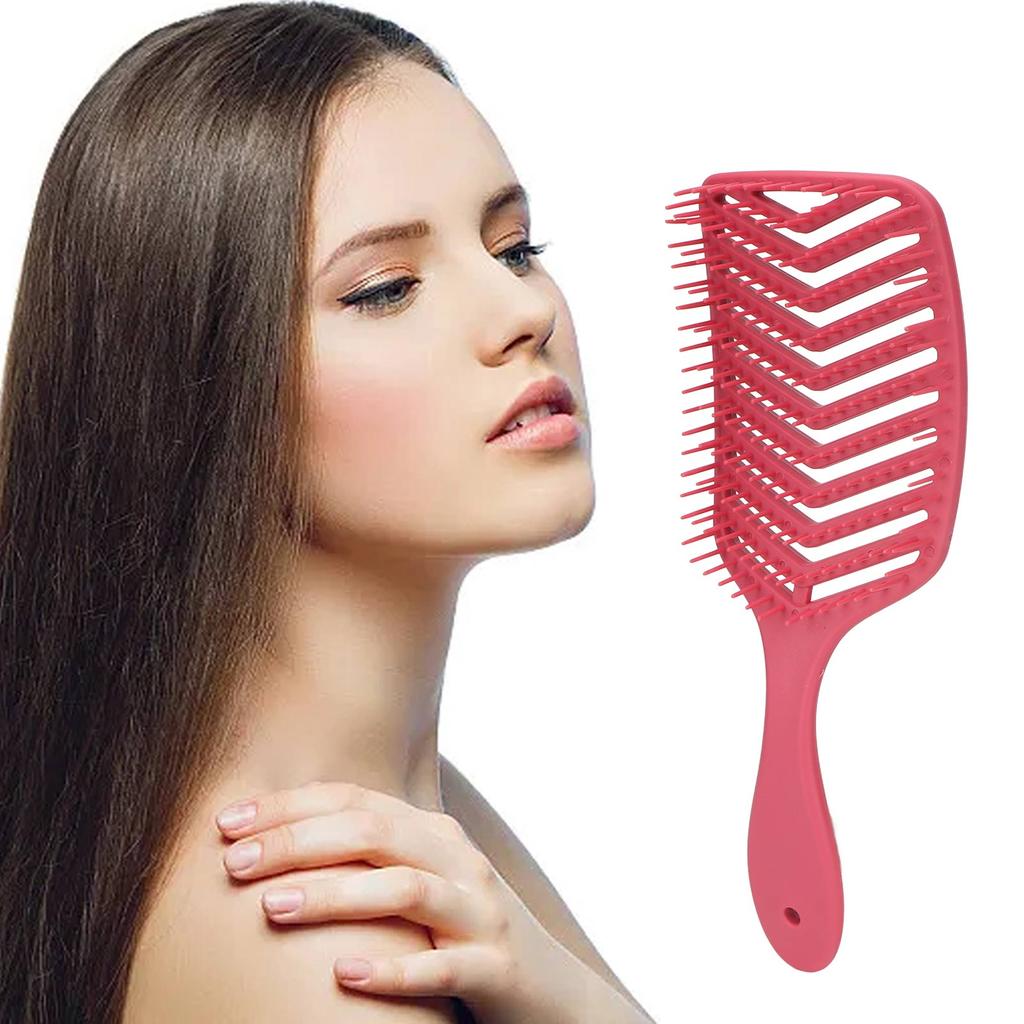 3 Pieces Hair Brush and Comb Set Hollow Comb Wide Tooth Comb Double Teeth Hair Washing Brush for Men Women