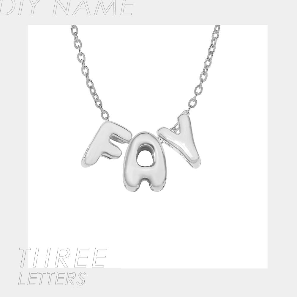 EMANCO Women's Name Necklace Gold-plated 3D Bubble Letter Customized High-end Jewelry New Year Gift for Her