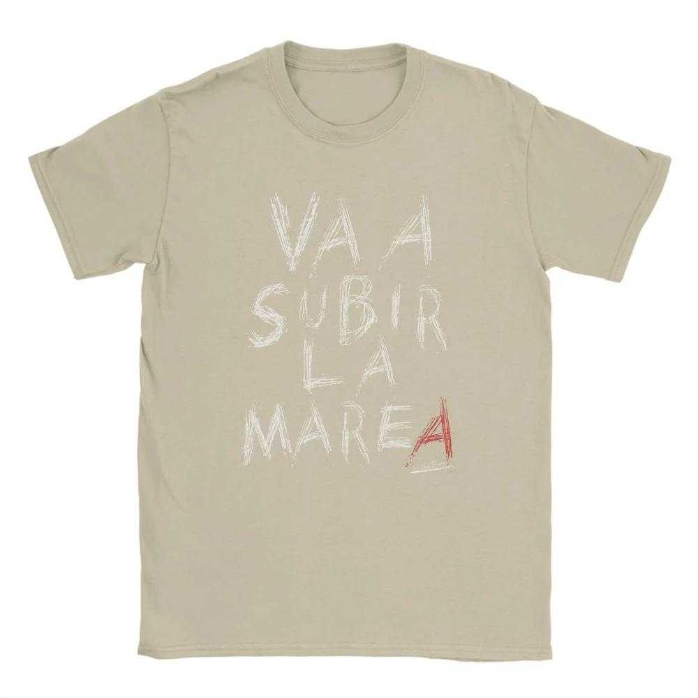 Va A Subir La Marea Spanish Quote Graffiti Text T-Shirt Casual Motivational Unisex Black Cotton Women And Men T-shirts