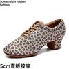 Leopard Latin Dance Shoes Jazz Tango Salsa Woman Modern Ballroom Dance Shoes Teacher Shoes 3.5cm/5cm Heels Dance Sneakers
