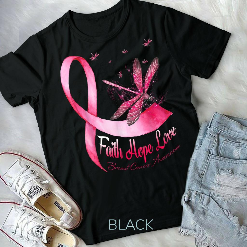 Faith Hope Love Dragonfly Breast Cancer Awareness T-shirt Unisex T-shirt