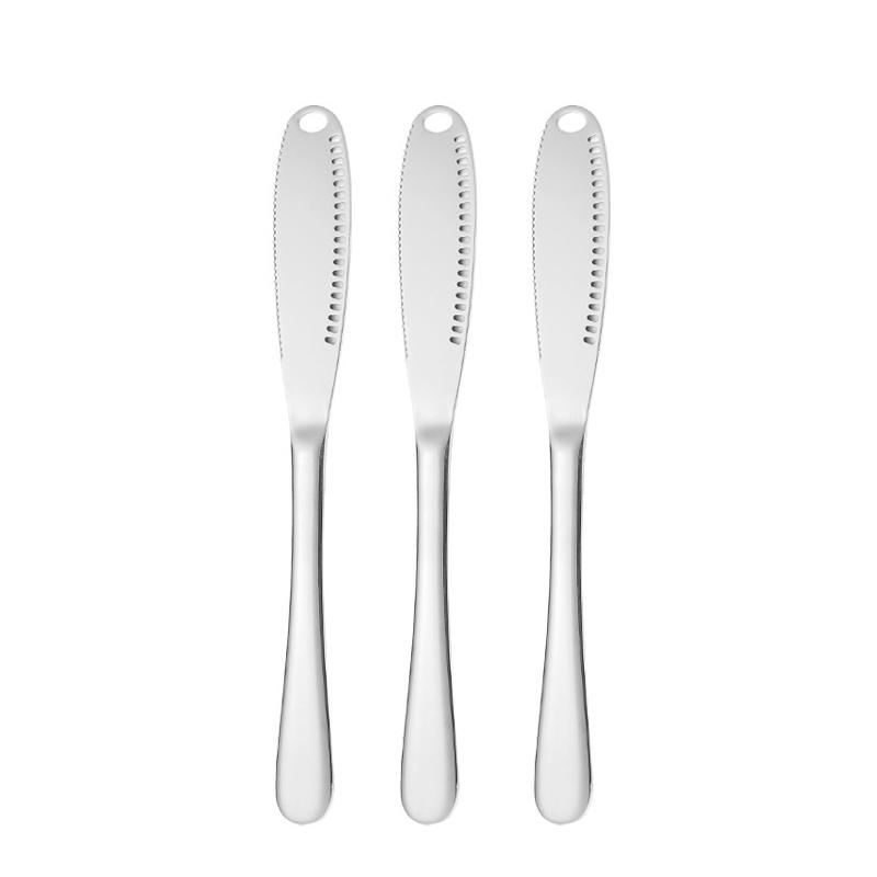Butter knife hole, cheese dessert knife professional stainless steel jam knife tableware, toast wipe, cream bread, kitchen tools