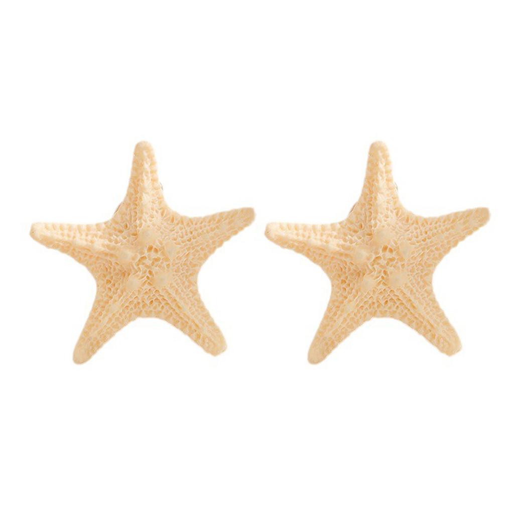 1Pair Starfish Shaped Hair Clip Ocean Theme Hair Accessories For Women Girls Resin Hairpins With Metal Clasp Hairpin
