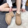 Women's Large Size Soft Sole Winter Warm Fur Snow Boots Padded Lined Ankle Boots Anti-slip Hiking Casual Sports Cotton Boots